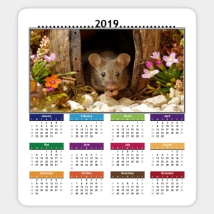 cute mouse 2019 Calendar Sticker